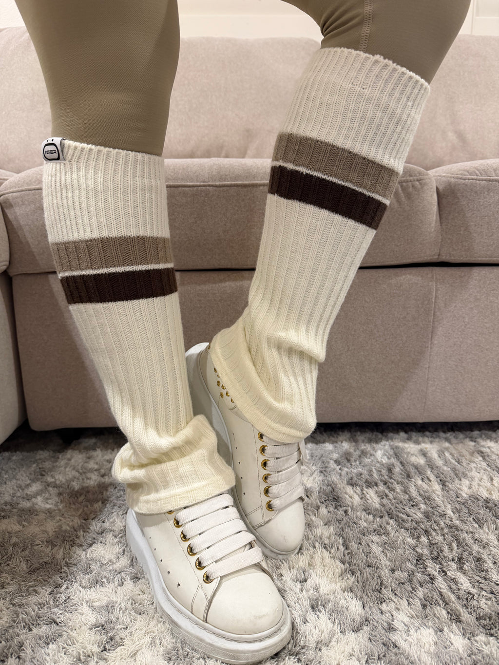 Refine Leg Warmer in Two Toned Shadow Ash