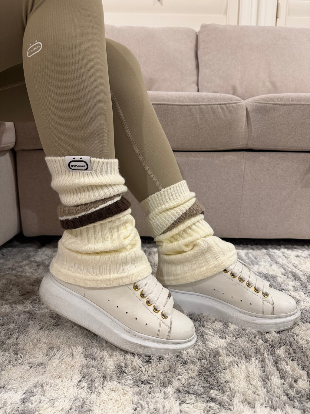 Refine Leg Warmer in Two Toned Shadow Ash