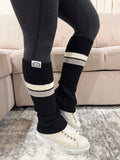 Refine Leg Warmer in Striped Iron Split