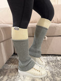 Refine Leg Warmer in Two Toned Vanilla Slate