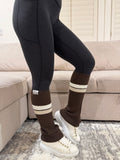 Refine Leg Warmer in Striped Brown Sugar