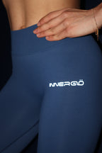V-Back Seamless Contour Leggings in Navy Blue