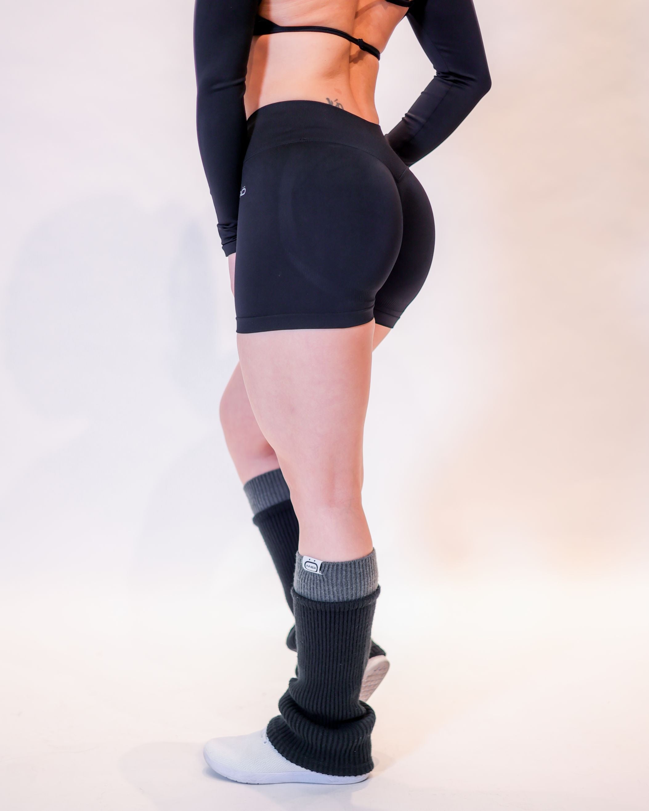 Refine Contour Shorts in Solid Black