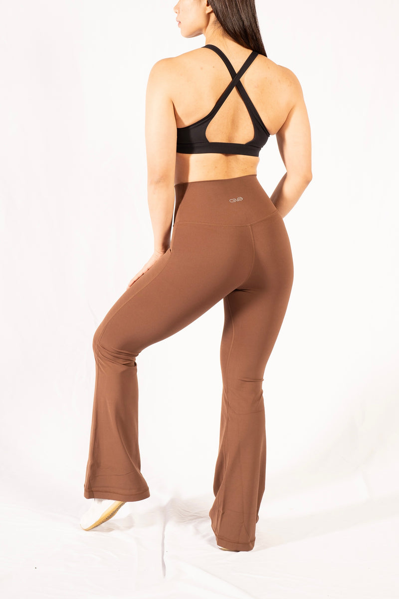 Butter High Rise Flare Pants in Mocha