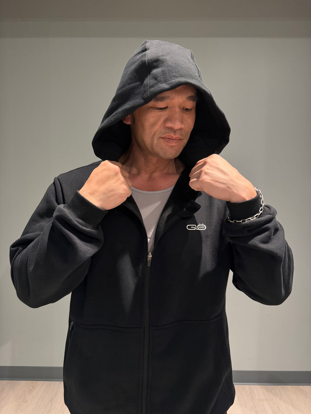 Unisex Full Zip Hoodie in Black