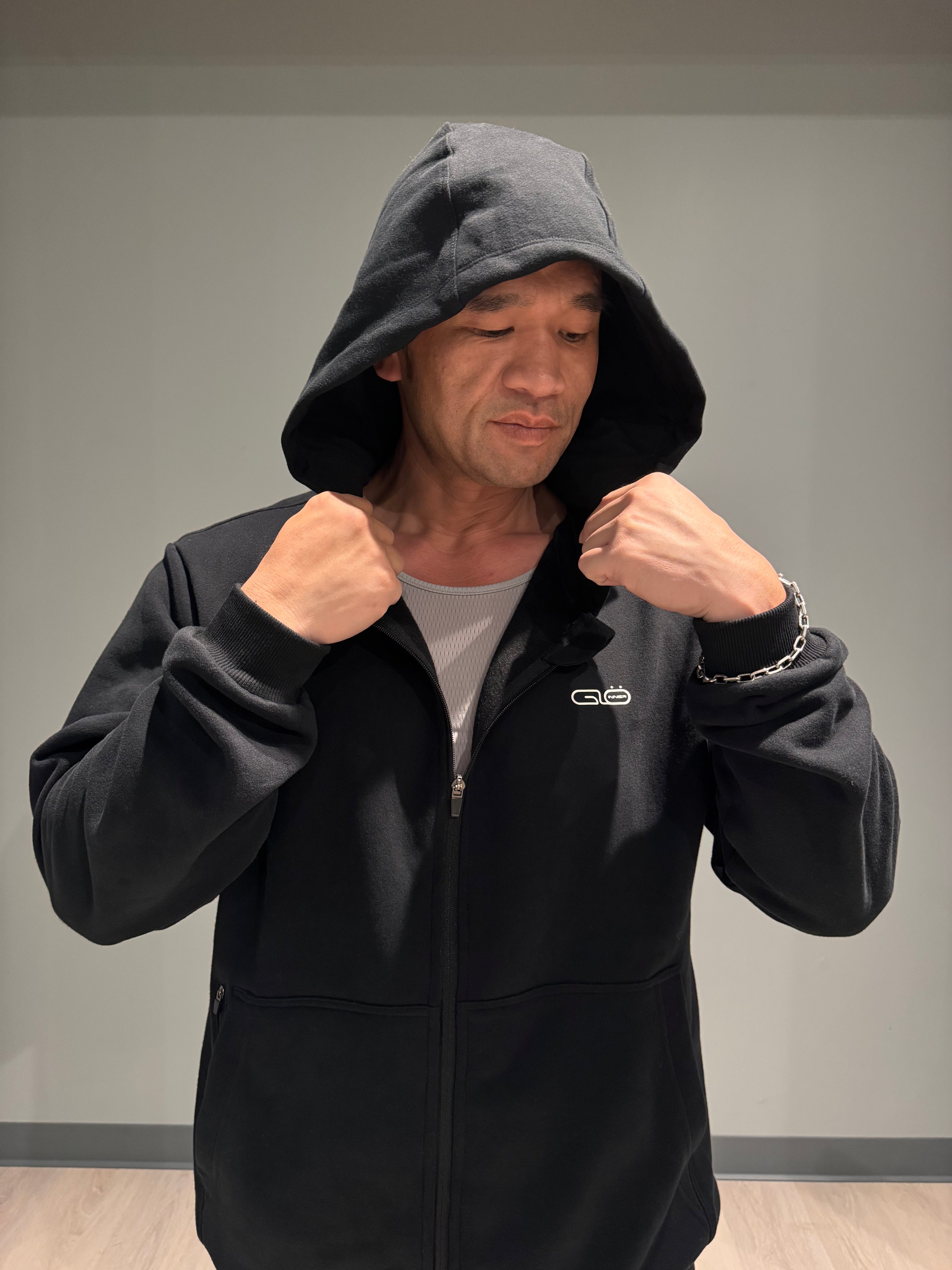 Unisex Full Zip Hoodie in Black