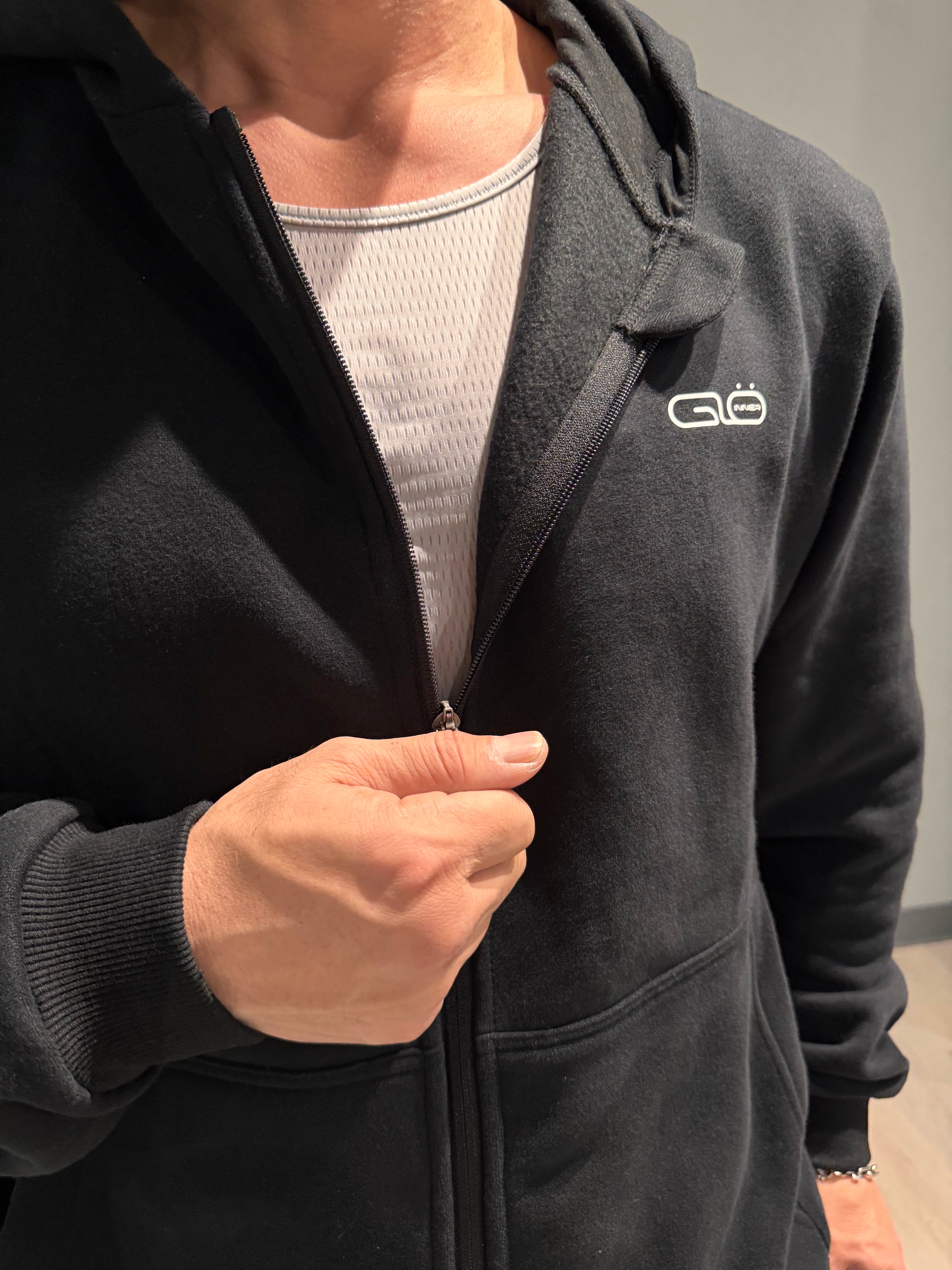 Unisex Full Zip Hoodie in Black