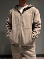 Unisex Full Zip Hoodie in Khaki