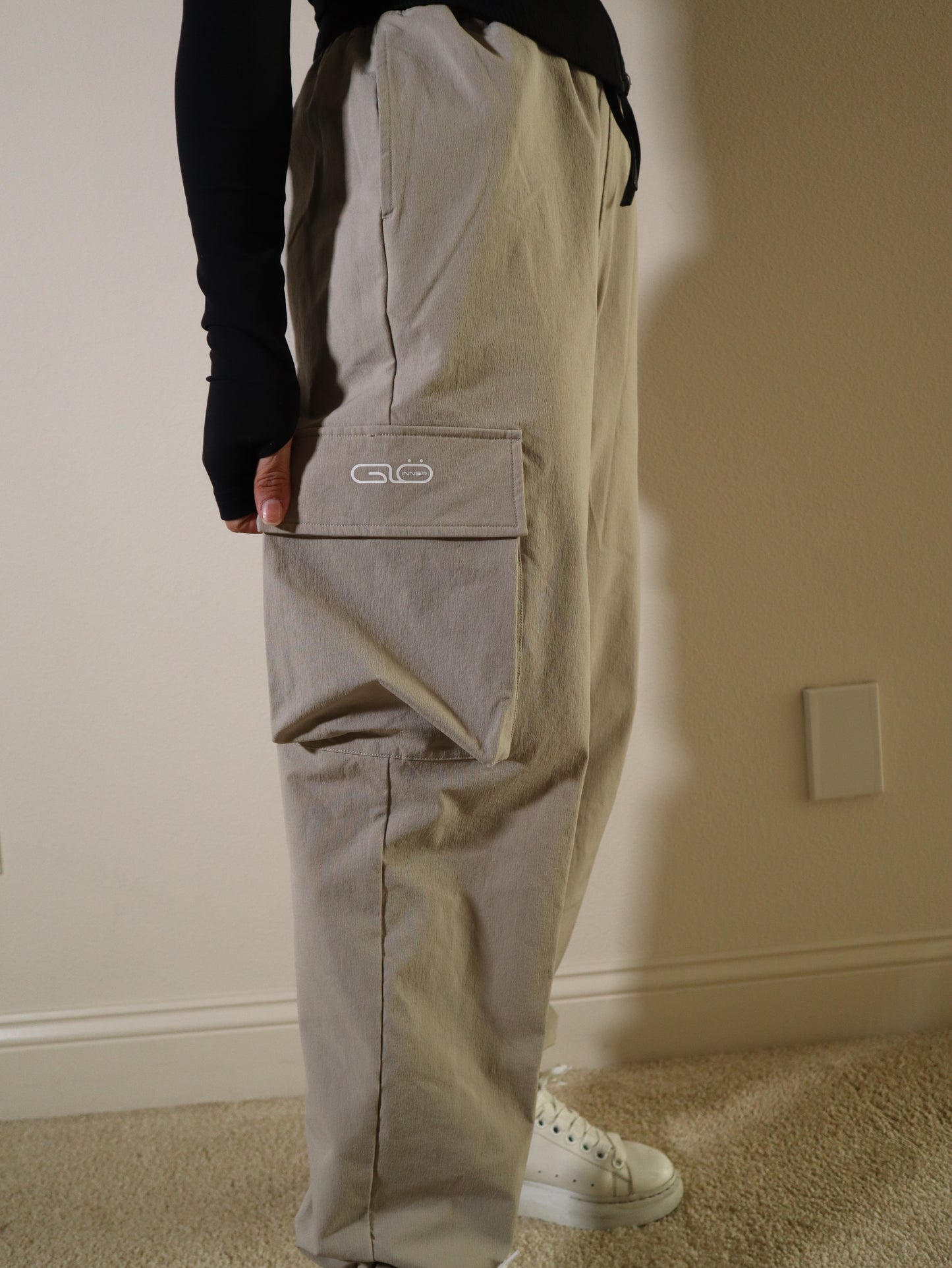 Oversized Cargo Pants in Cream