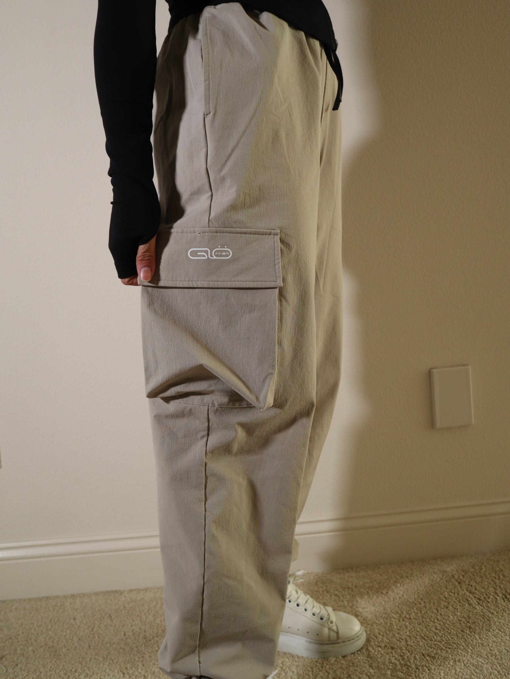 Oversized Cargo Pants in Cream