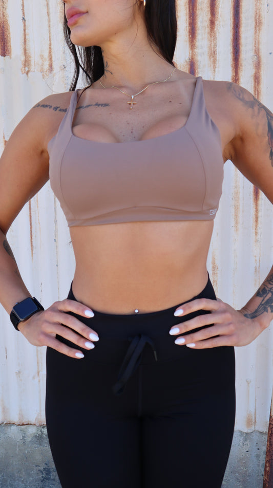 Everywear Sports Bra in Almond - Inner Glö Apparel