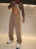 Straight Leg Cargo Pants in Khaki