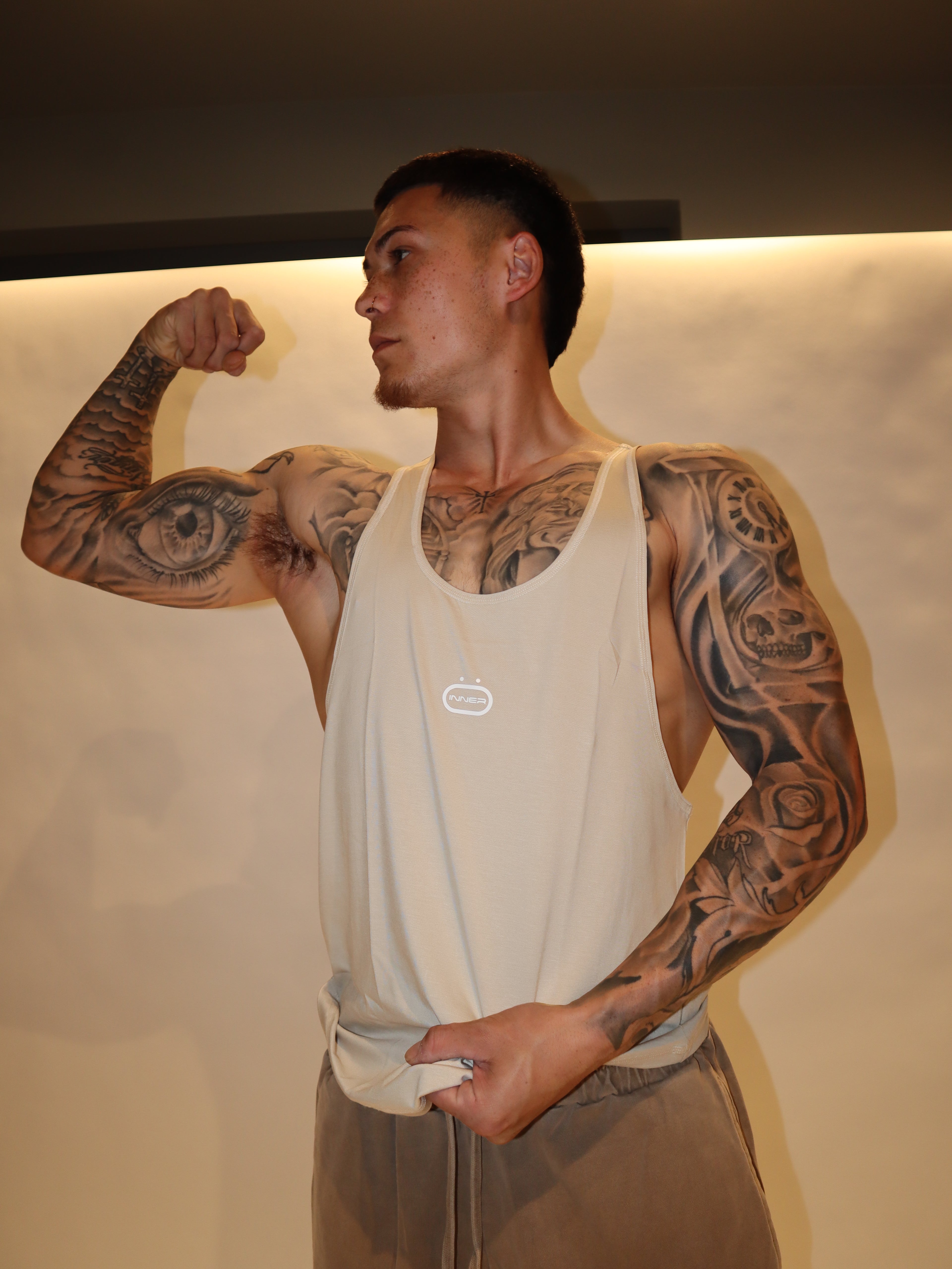 Anti Leg Day Stringer in Creamy White