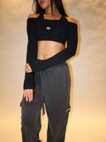 Off Shoulder Cropped in Black