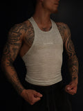 Fitted Ribbed Tank in Heather Grey