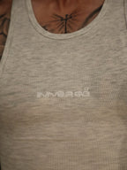 Fitted Ribbed Tank in Heather Grey