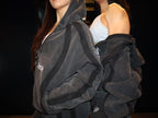 Full Zip Hoodie in Washed Black