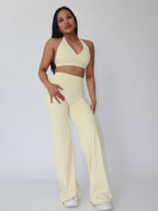 Ease Halter Bra in Lemon Butter