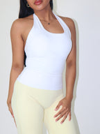 Halter Tank in Blanc