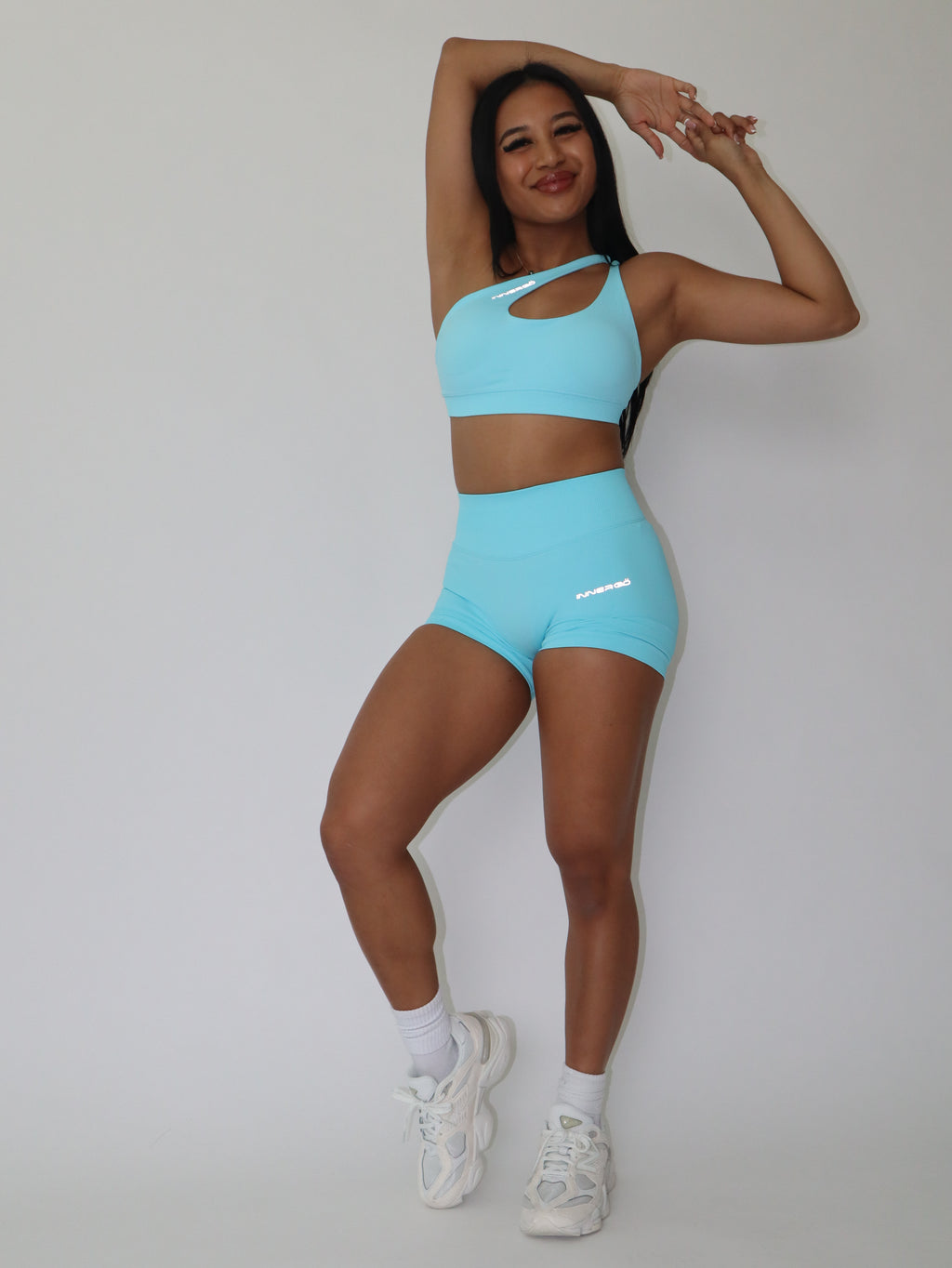 Glö Contour Shorts in Neon Blueberry Cream