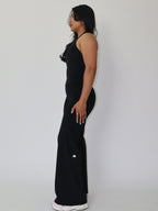 Invisible Scrunch Wide-Leg in Black Truffle