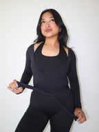 Halter Tank in Black Truffle