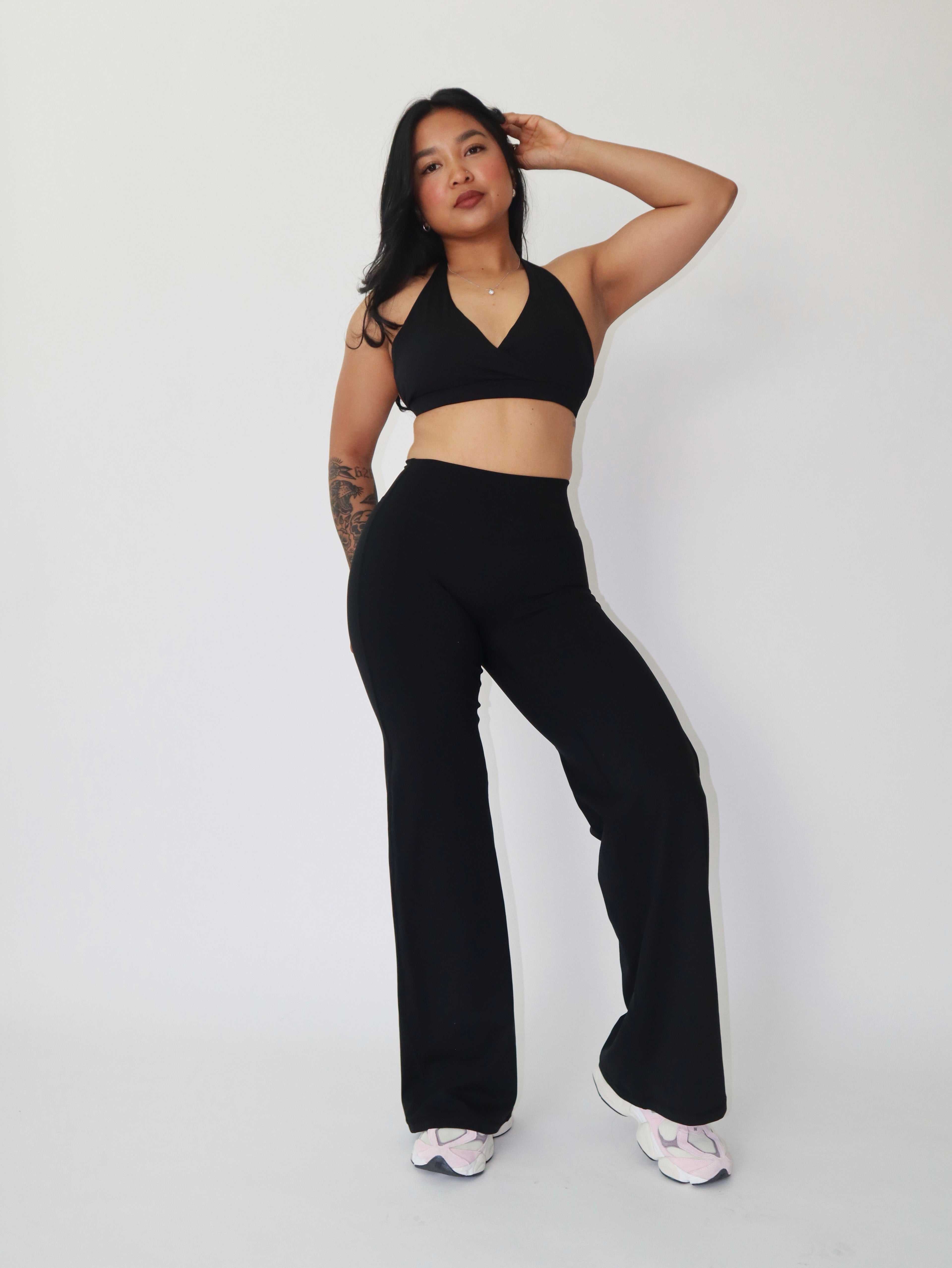 Ease Halter Bra in Black Truffle