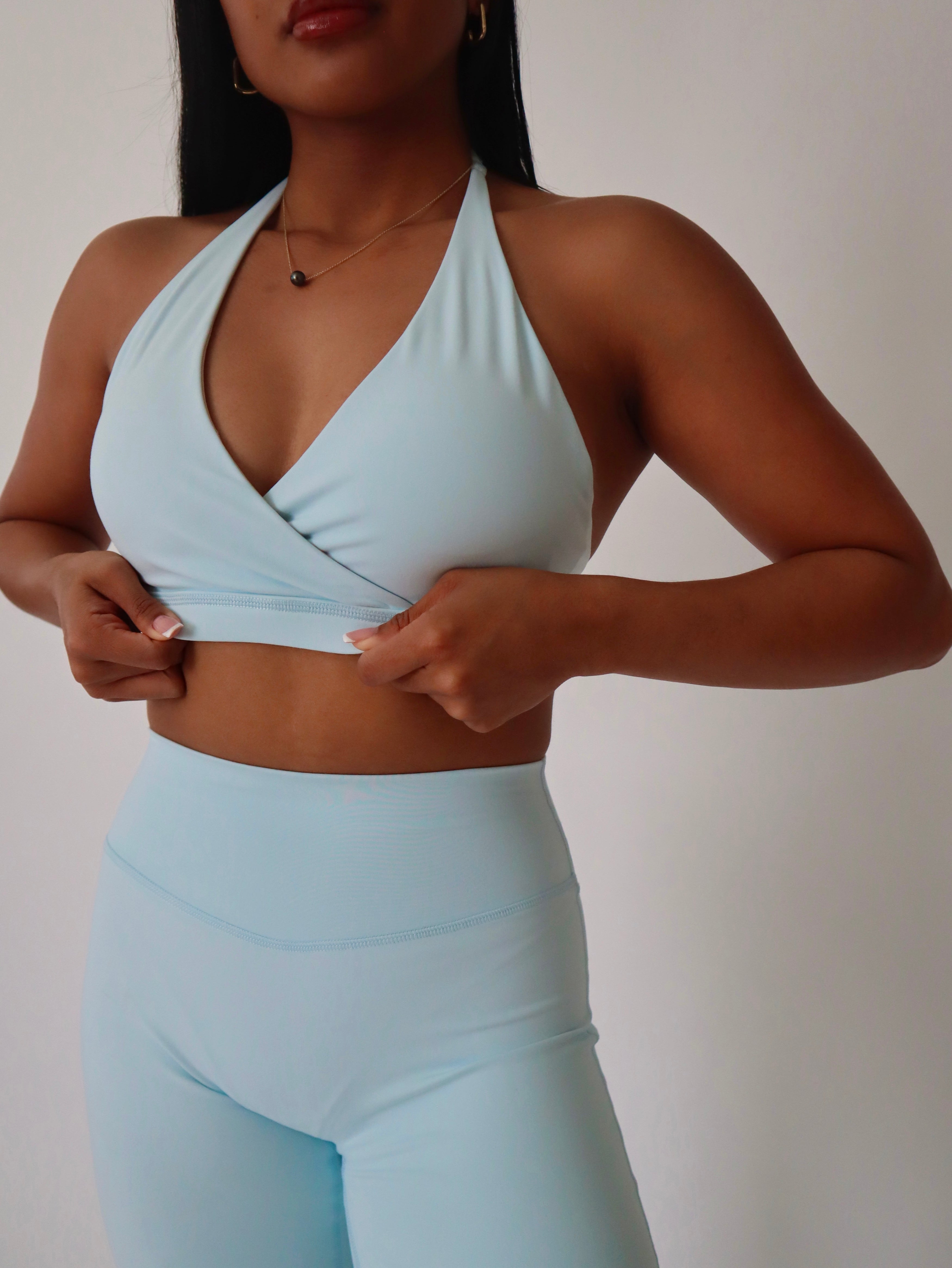 Ease Halter Bra in Blueberry Cream