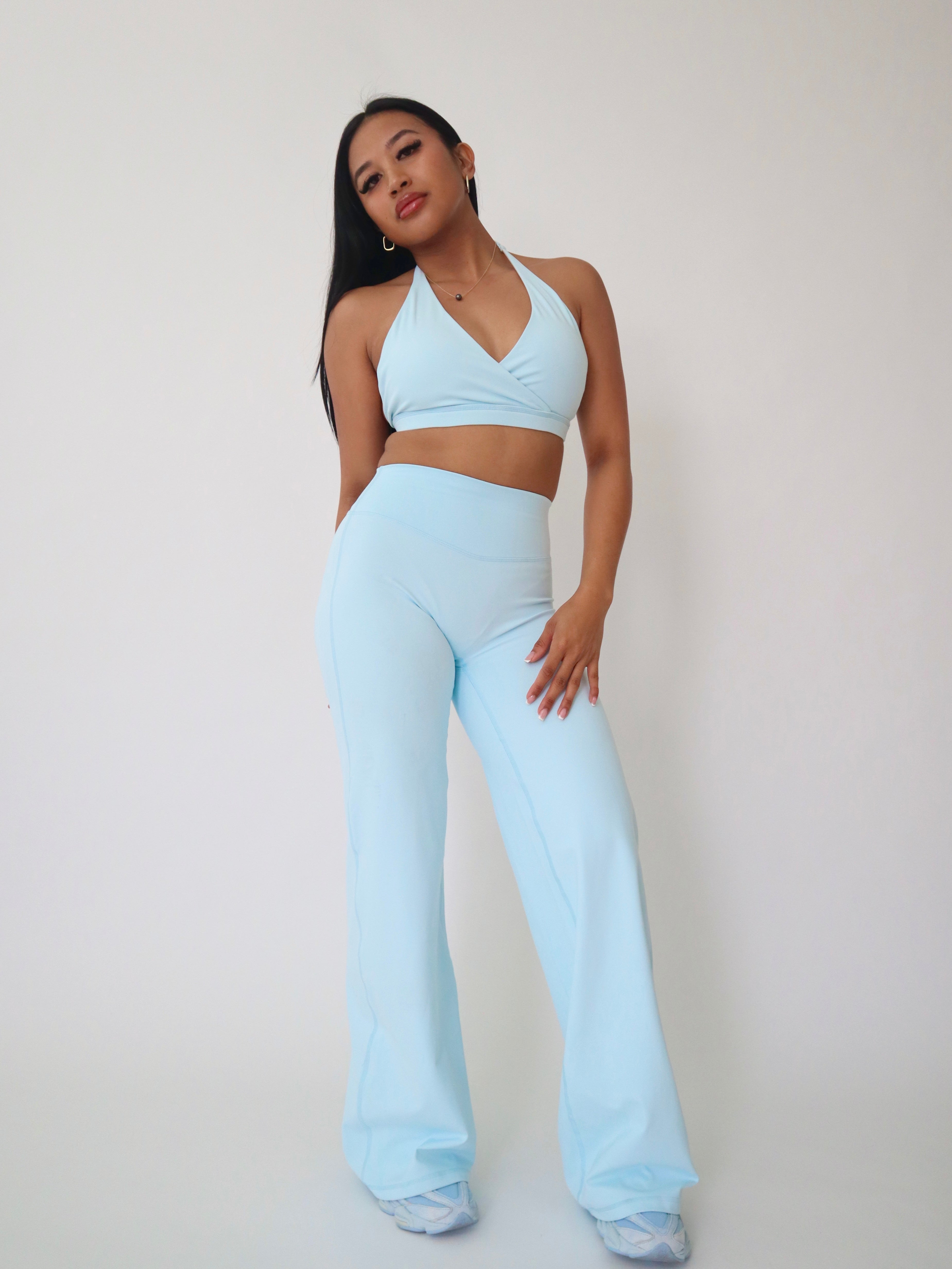Ease Halter Bra in Blueberry Cream