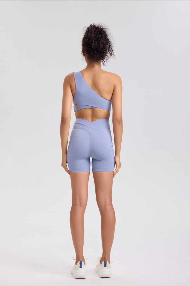 V Pocket Shorts - Lavender Blue