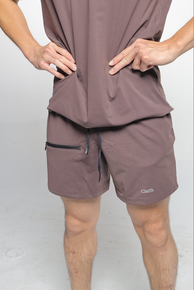 Butter Zipper Shorts in Coffee