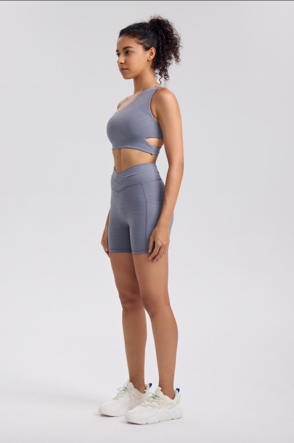 Cloud Single Sports Bra in Space Grey - Inner Glö Apparel