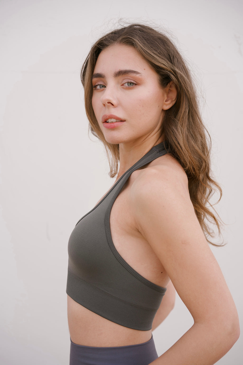 Glö Halter Top - Silver Grey