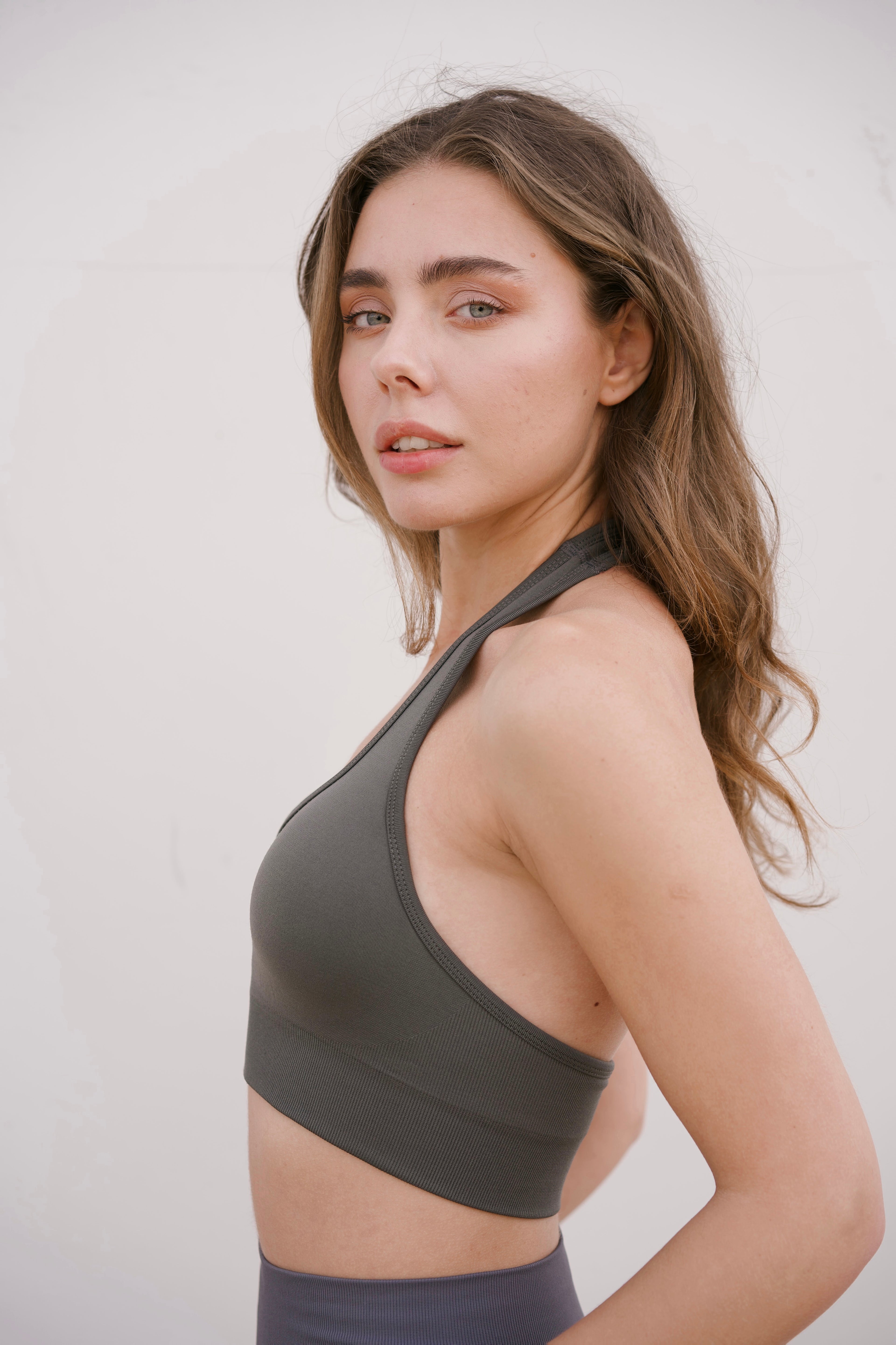 Glö Halter Top - Silver Grey