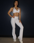 Criss Cross Sports Bra in Blanc