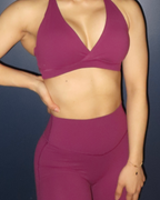 Criss Cross Sports Bra in Dark Plum