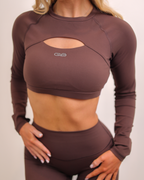 Within Cut Out Long Sleeve in Chocolate
