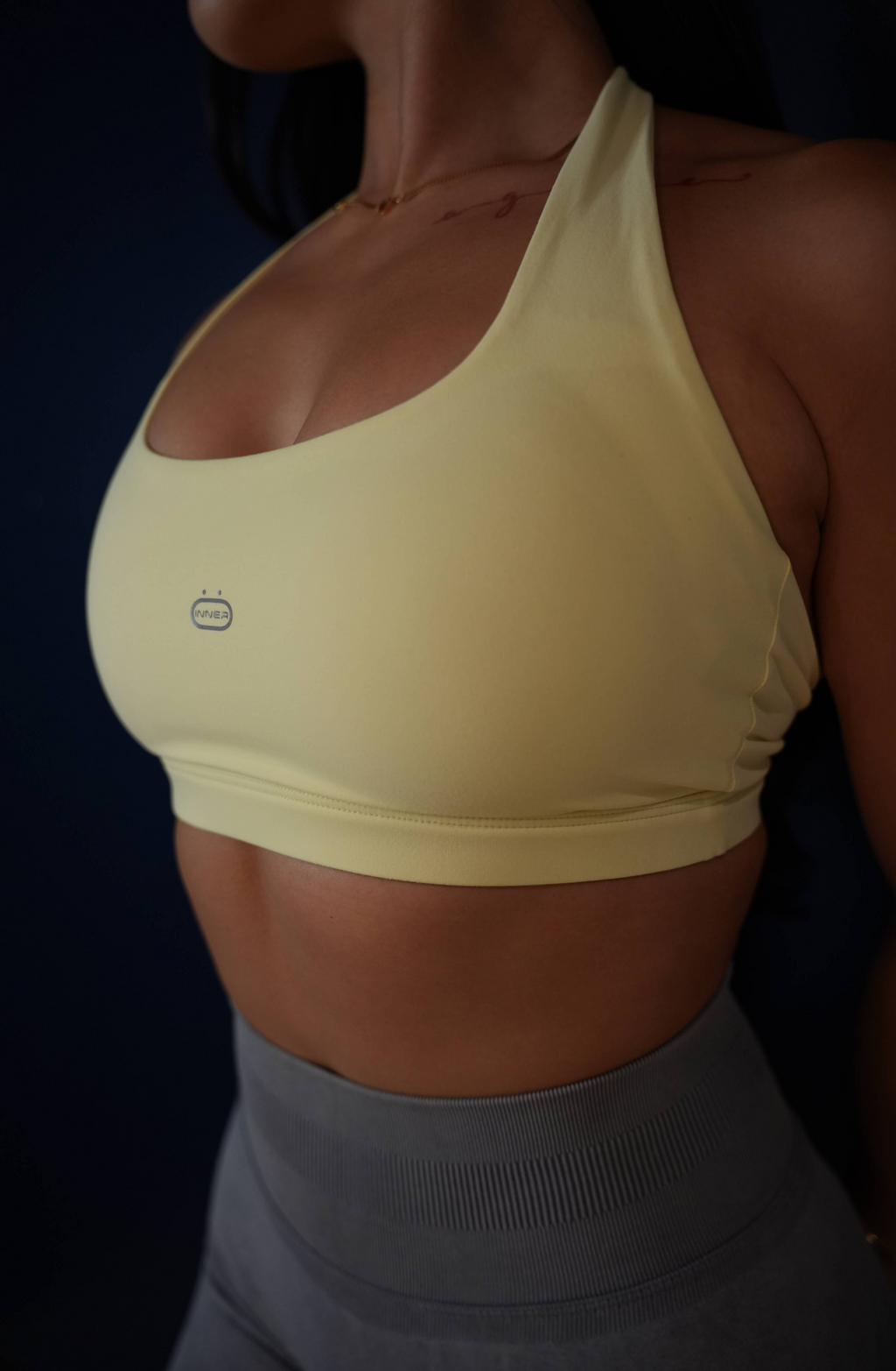 Square Neck Halter in Butter Yellow