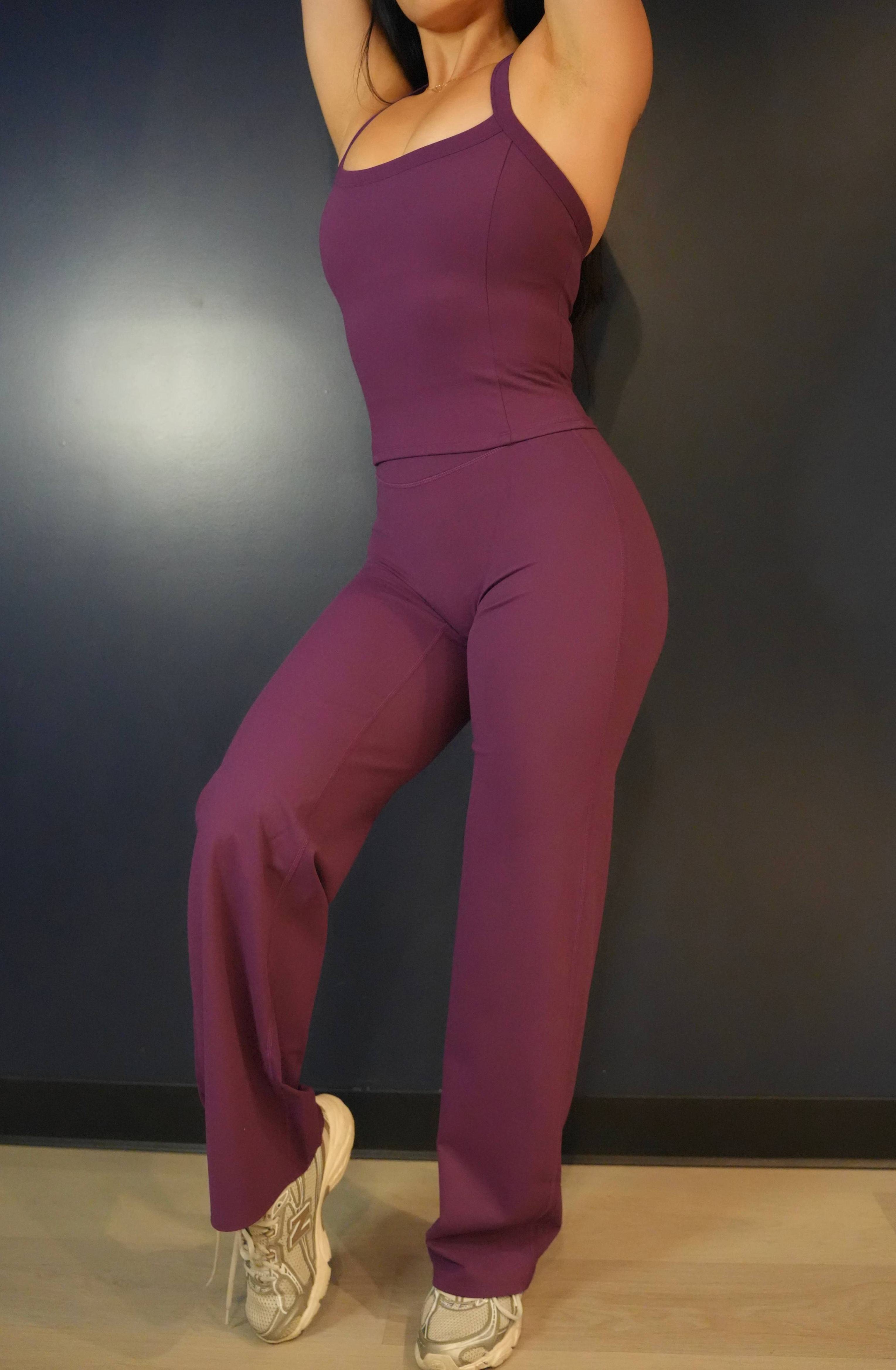 Non scrunch wide leg in Eggplant