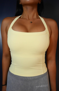 Cropped Halter in Butter Yellow