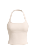 cropped halter in vanilla cream