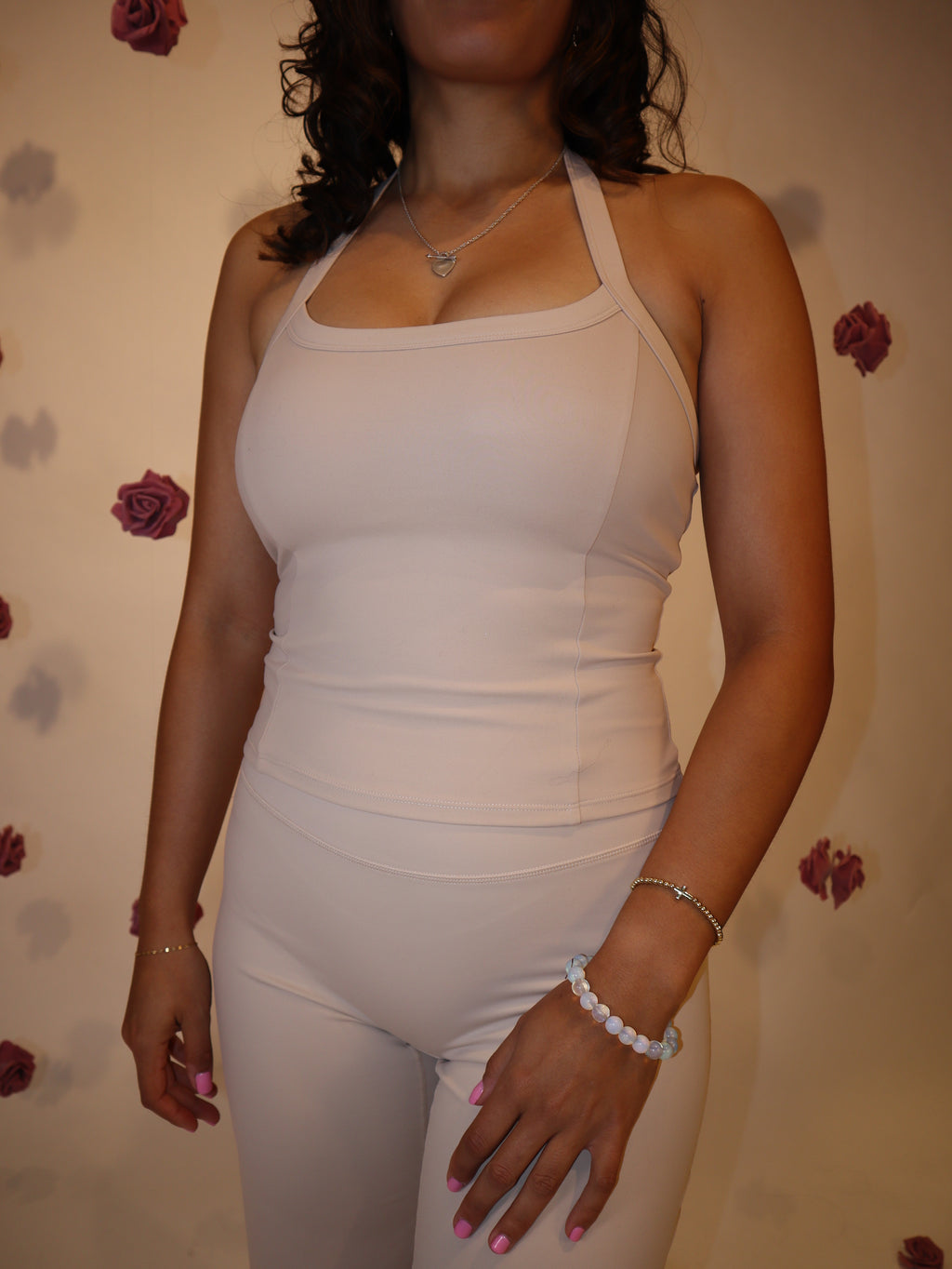 cropped halter in vanilla cream