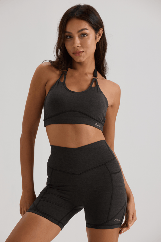 Aggressive Halter Sports Bra in Black - Inner Glö Apparel