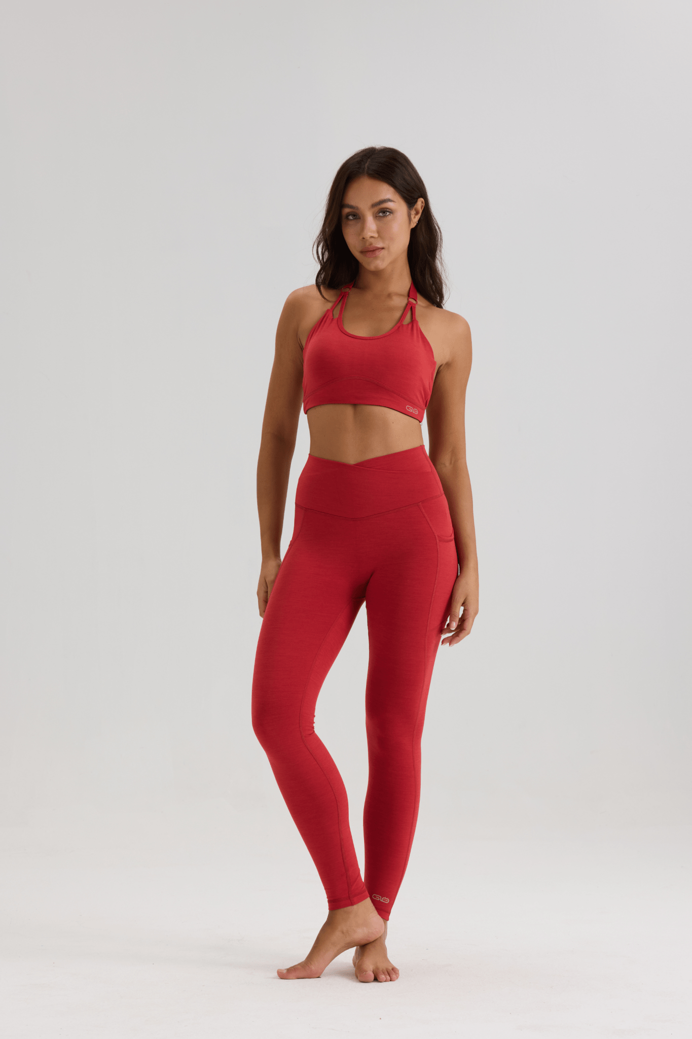 Aggressive Halter Sports Bra in Ruby Red - Inner Glö Apparel