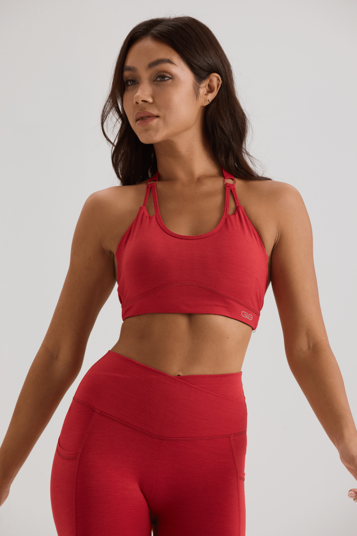Aggressive Halter Sports Bra in Ruby Red - Inner Glö Apparel