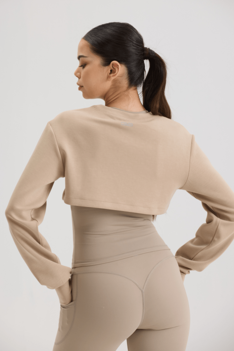 Asymmetric Cropped Cover in Lite Soft Sand - Inner Glö Apparel