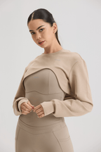 Asymmetric Cropped Cover in Lite Soft Sand - Inner Glö Apparel