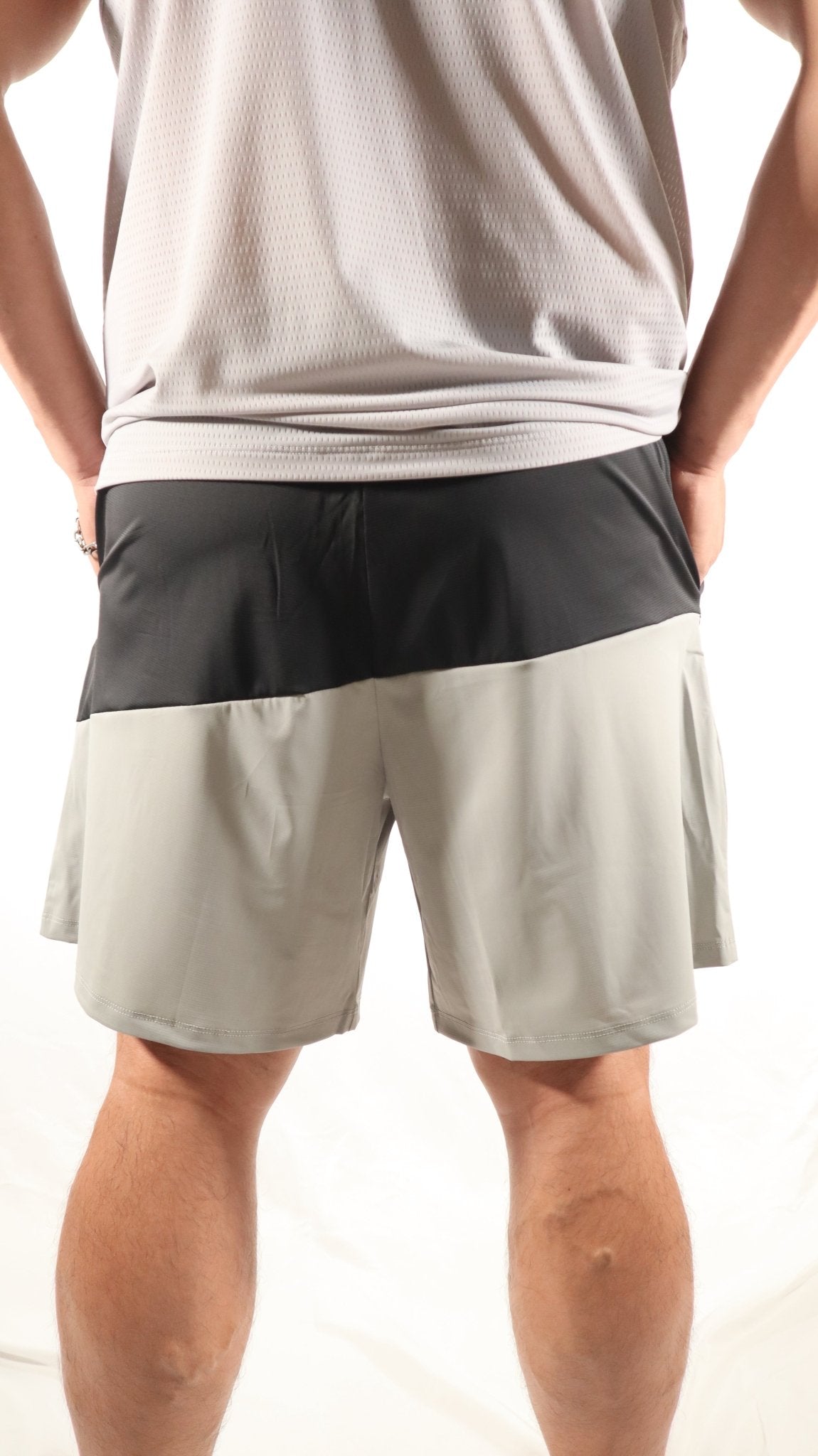 Bi - color Shorts in Black and Grey - Inner Glö Apparel