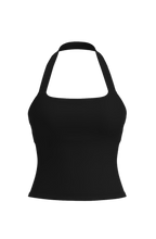 Hip Length Halter Tank in Vanilla Cream