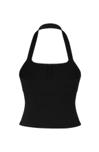 Hip Length Halter Tank in Vanilla Cream